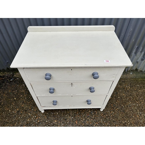 194 - A grey painted pine chest of four 85x40x85