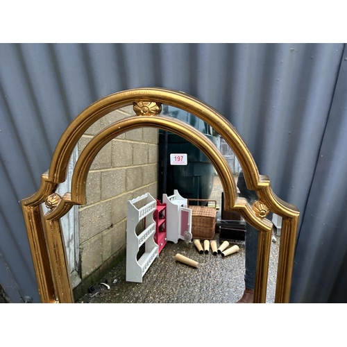 197 - A gold gilt wall mirror 68x110