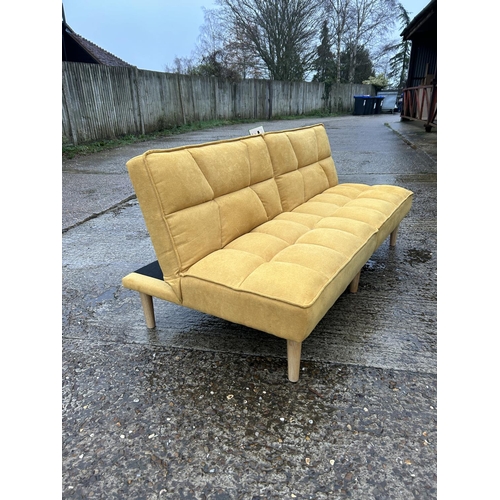 200 - A modern yellow upholstered CLIC CLAC daybed sofa (hardly used)