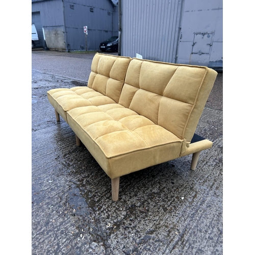 200 - A modern yellow upholstered CLIC CLAC daybed sofa (hardly used)