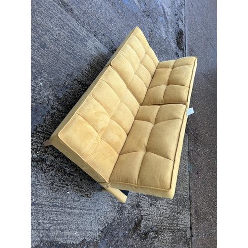 200 - A modern yellow upholstered CLIC CLAC daybed sofa (hardly used)