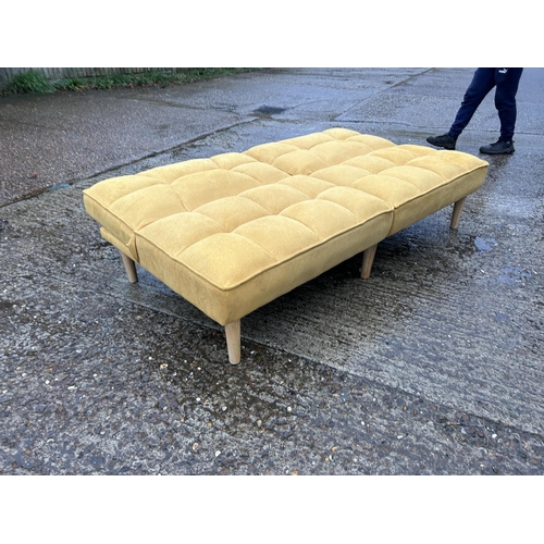 200 - A modern yellow upholstered CLIC CLAC daybed sofa (hardly used)