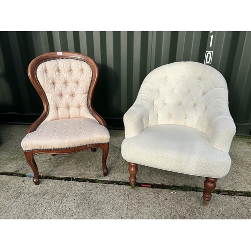 263 - Two button back bedroom chairs