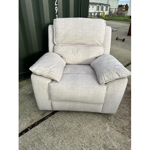 266 - A modern light grey upholstered electric reclining chair with USB port