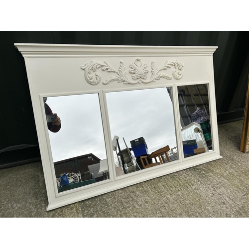 275 - A large white painted french style overmantle 130x84