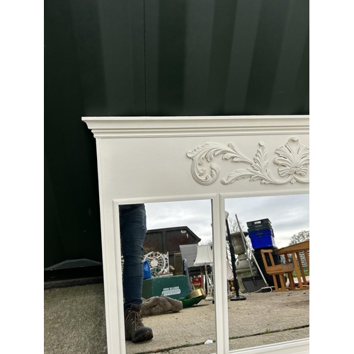 275 - A large white painted french style overmantle 130x84