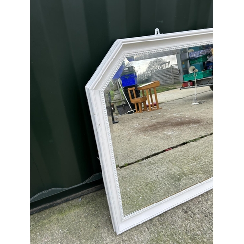 276 - Two large white painted overmantle mirrors