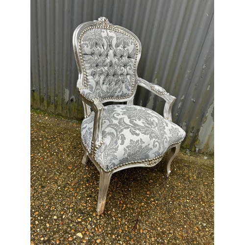 319 - A silver gilt and silver pattern upholstery throne chair