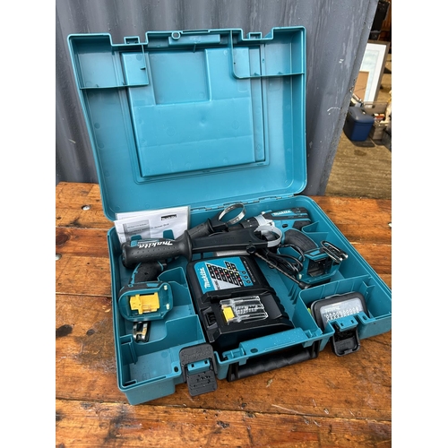 342 - A Makita cordless drill set Model DTD146 and DHP458 (no batteries)