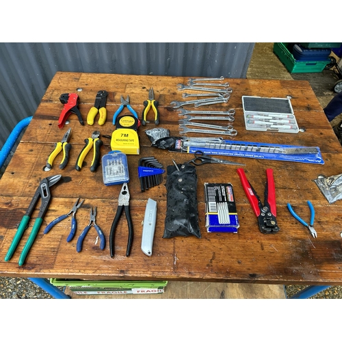 362 - A Sealey punch set together with various plier, spanners, wrenches etc