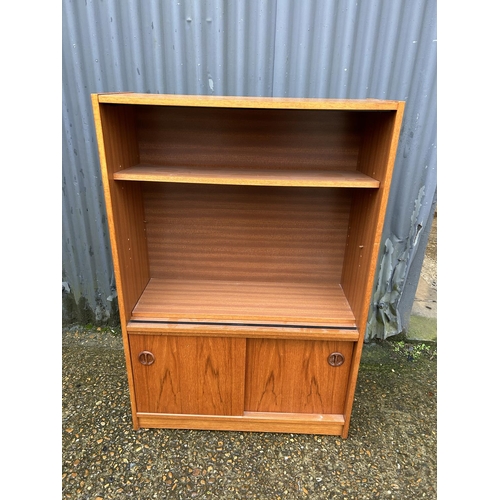 78 - A mid century teak open fronted bookcase 75x30x110
