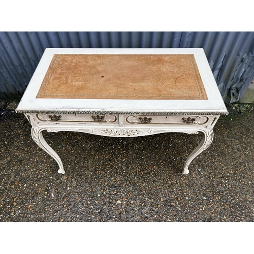 89 - A french style white painted two drawer desk 100x52x75
