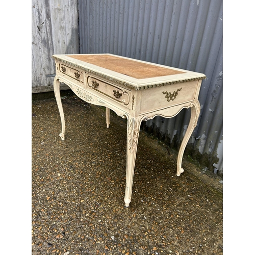 89 - A french style white painted two drawer desk 100x52x75