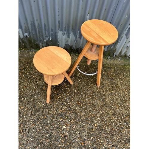9 - Two swivel adjustable artist stools