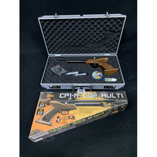 426 - SMK CP1-M Co2 Multi Air Pistol in aluminium case and original box