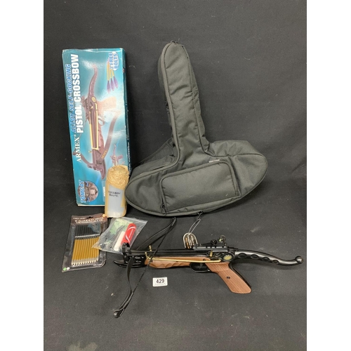 429 - Armex Pistol Crossbow, case, accessories and original box