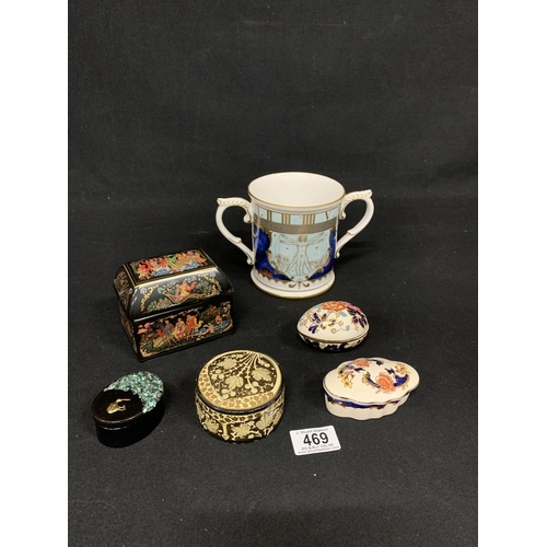 469 - Royal Worcester Ltd Edition Millenium 99/500 Mug and 5 Trinket boxes