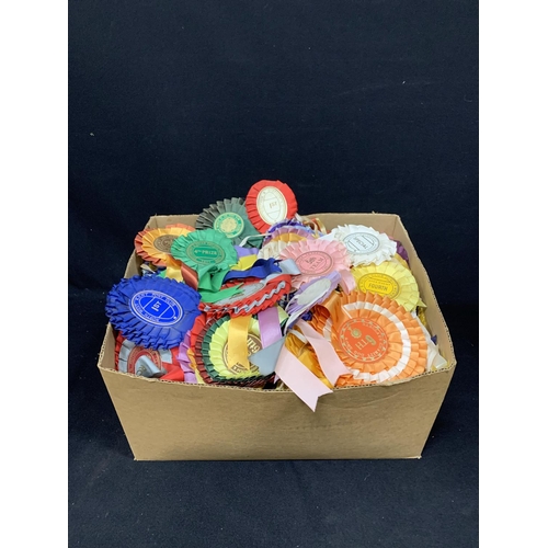 549 - Box full of Vintage Pony club and other Rosettes