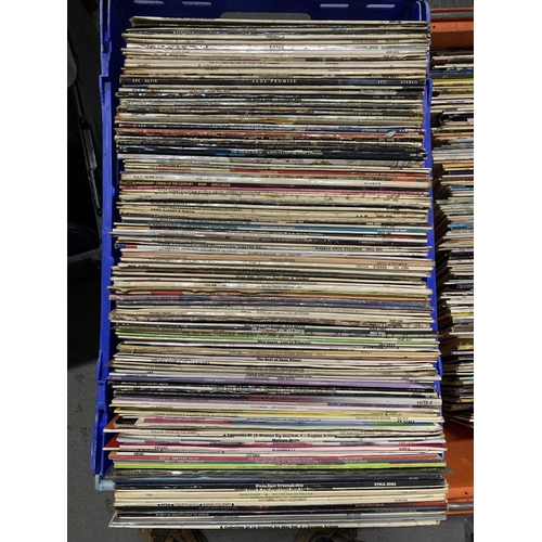 573 - 2 crates of LP's, easy listening and country music, including Dolly Parton, Beach Boys, ABBA , Disne... 