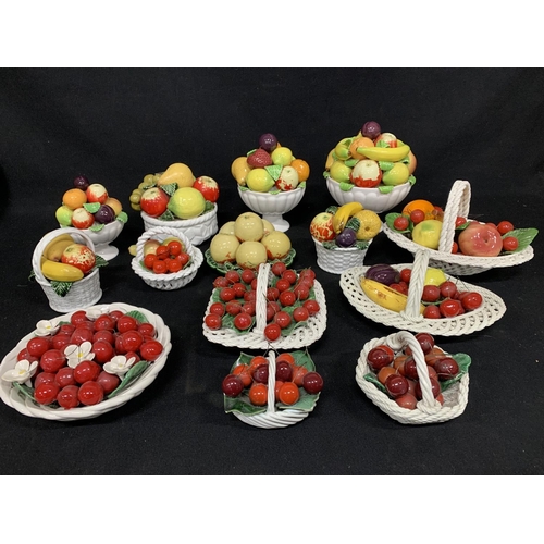 610 - 14 Italian China fruit baskets (no damage)