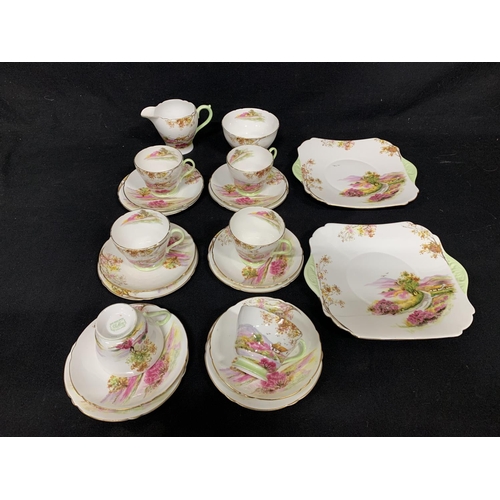 617 - Shelley Old Island 22 pieces, Teaware, (crack to 1 tea plate )