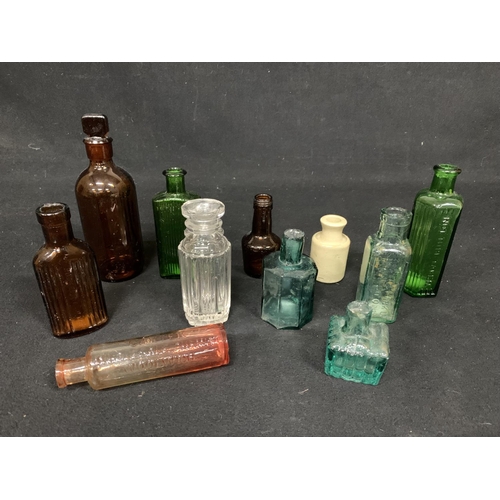 631 - 11 Vintage glass bottles