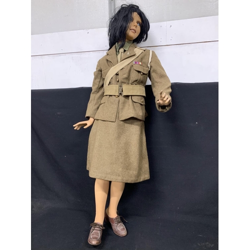 651 - WW2 female child mannequin, approx 140cms tall