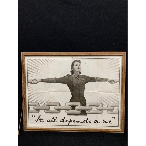 663 - Framed Suffragette picture overall 65 x 47cms