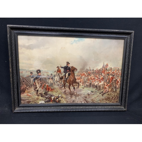 685 - Framed print The Battle of Waterloo, by Robert Alexander Hillingford, 94 x 66cms overall