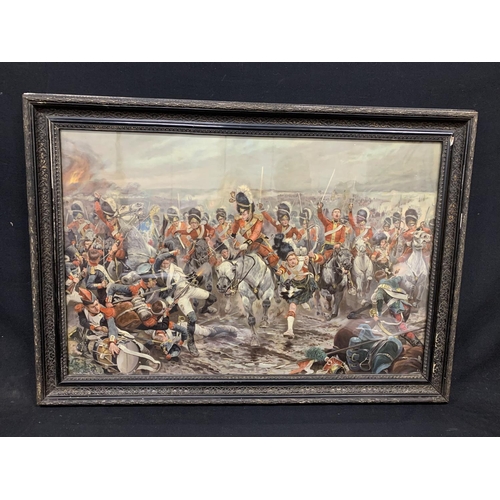 686 - Framed print Scotland Yet onto Victory by Richard Caton Woodville, 94 x 66cms overall