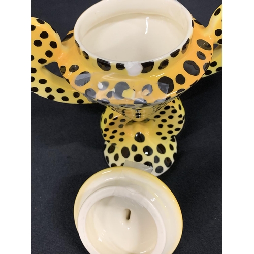 687 - Moorland animal print 4 piece teaset (sugar bowl chips to rim and lid rim)