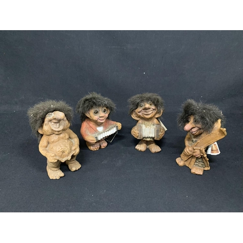 697 - Ny Norwegian Troll Figures x 4, height 16 cms