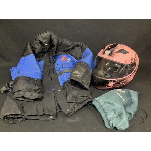 700 - New Frank Thomas Crash Helmet  and Motorcycle Jacket Size M