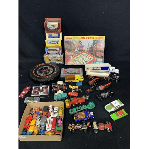 722 - Collection of 60's and 70's Die Cast Model  vehicles including Corgi Batmobile, Helicopter and boat