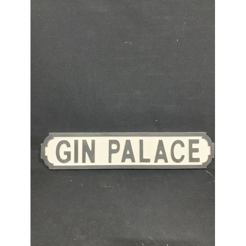 749 - Wooden Gin Palace Sign, length 65 cms