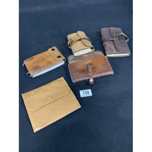 788 - Leather Hardy Brothers fly wallet and four others