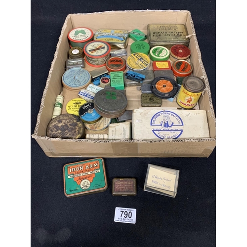 790 - Assorted fishing related tins