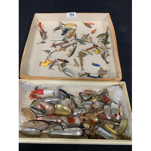 794 - Two trays of fishing lures