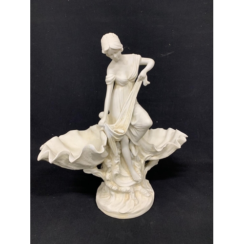 803 - Parian fisher girl Figure, height 44 cms