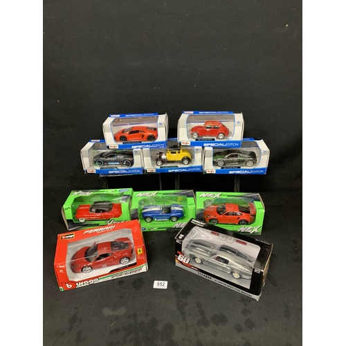 952 - 5 Boxed Maisto Special Edition model cars and five other boxed cars