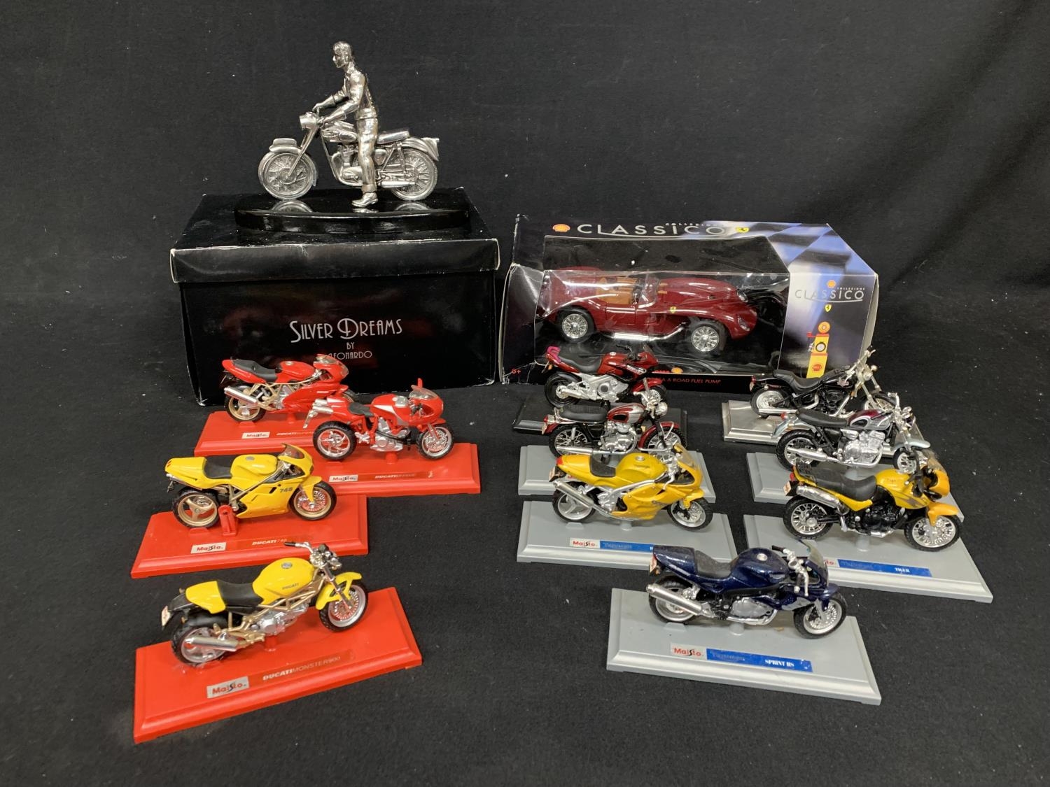 Leonardo Silver Dreams Figure, Boxed Testa Rossa and 11 Maisto Model  Motorcycles (3)