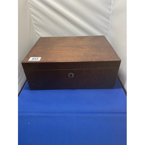 843 - Victorian Mahogany Workbox, 33 x 25 x 13 cms