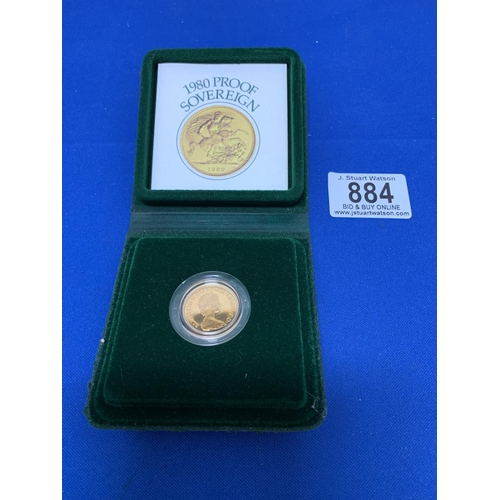 884 - Royal Mint 1980 Proof Gold Sovereign