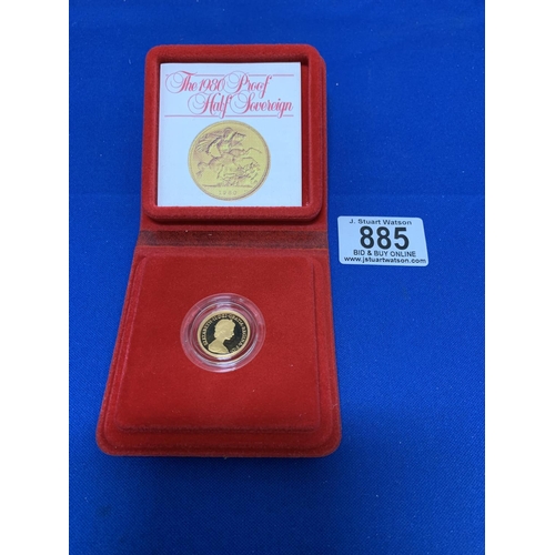 885 - Royal Mint 1980 Proof Gold Half Sovereign