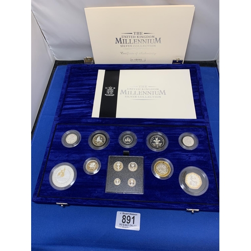 891 - Royal Mint Silver Proof Millenium Coin Collection