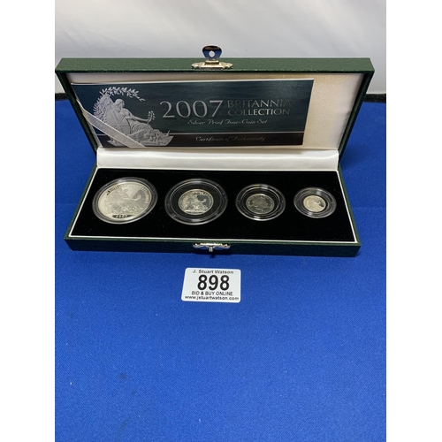 898 - Royal Mint Silver Proof 2007 Brittania Four Coin Set