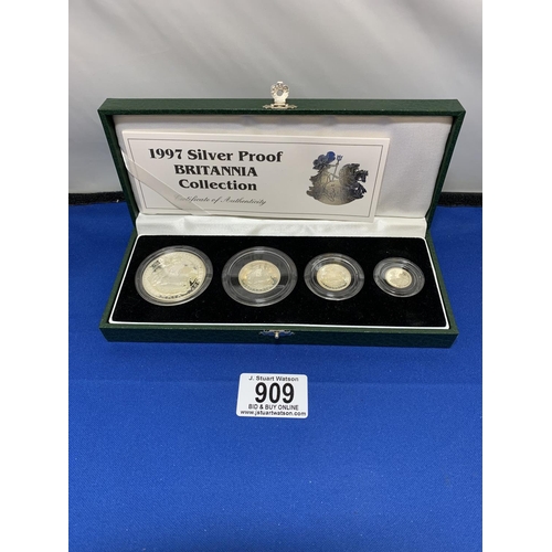 909 - Royal Mint 1997 Silver Proof Brittania Coin Collection