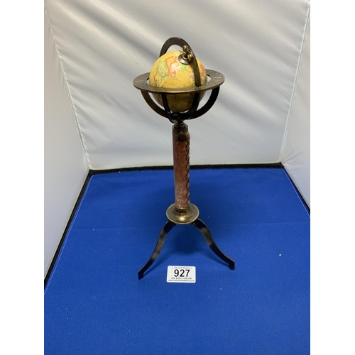 927 - Miniature globe on stand height 30 cms