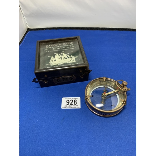 928 - Boxed Compass (diameter 8 cms)