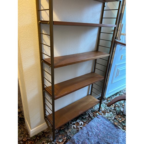 222 - A mid century single bay of  ladderax shelving with 7 shelves